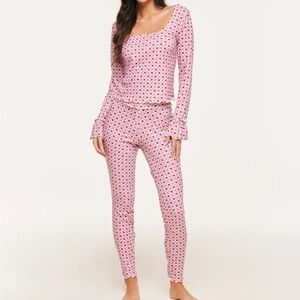 Adore Me Pajama Set in Pink and Red